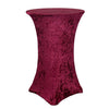 Velvet Spandex 30 Inch Highboy Cocktail Round Table Cover Burgundy - Bridal Tablecloth