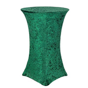 Velvet Spandex 30 Inch Highboy Cocktail Round Table Cover Emerald Green