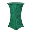 Velvet Spandex 30 Inch Highboy Cocktail Round Table Cover Emerald Green - Bridal Tablecloth