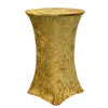 Velvet Spandex 30 Inch Highboy Cocktail Round Table Cover Gold - Bridal Tablecloth