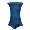 Velvet Spandex 30 Inch Highboy Cocktail Round Table Cover Navy Blue - Bridal Tablecloth