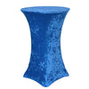 Velvet Spandex 30 Inch Highboy Cocktail Round Table Cover Royal Blue - Bridal Tablecloth