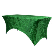 Velvet Spandex 8 Ft Rectangular Table Cover Emerald Green - Bridal Tablecloth