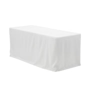 6 ft Fitted Rectangular Polyester Tablecloths White