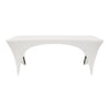 Stretch Spandex 6 Ft Open Sides Rectangular Table Cover White