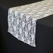 14 x 108 inch Lace Table Runner White