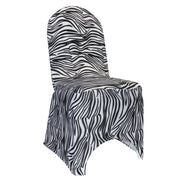 Stretch Spandex Banquet Chair Cover Black and White Zebra